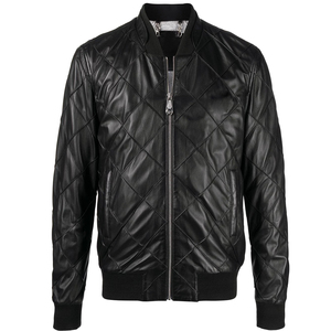 Blouson d'hiver en cuir pour homme, coupe-vent, respirant, avec col haut - Product Image 1