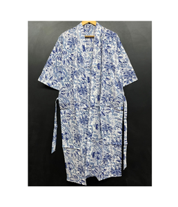 100% coton fait à la main Kimono Robe femmes parole longueur bohème Hippie peignoir cordon Floral imprimé ethnique Robe surdimensionné - Product Image 1