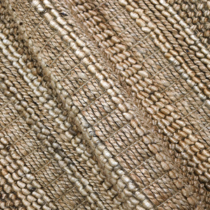 Style classique écologique Rectangle tapis de jute naturel fabriqué à la main complexe texturé boucle tissage motif à rayures subtiles plat - Product Image 6