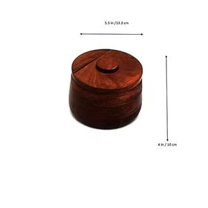 Pot en bois fait main avec couvercle pot de rangement en bois pour la cuisine pot en bois naturel pour les marchandises sèches à bas prix - Product Image 1