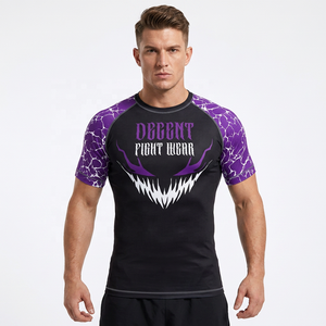 Conjunto de Rashguard y Pantalones Cortos de BJJ Personalizados para Hombre, Camiseta de Compresión de Manga Larga Sublimada para MMA y Grappling - Product Image 1