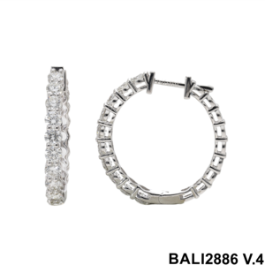 Pendientes de aro de gota de oro de 14 quilates al por mayor 2,00 CT diamantes auténticos joyería de mujer - Product Image 5