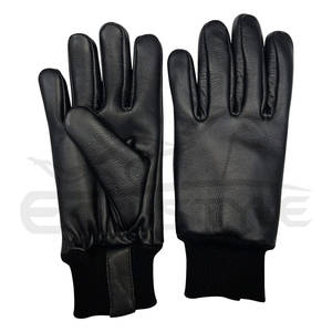 Gants d'hiver en cuir noir pour hommes Gants en cuir personnalisés de fournisseur OEM en peau de mouton véritable - Product Image 1
