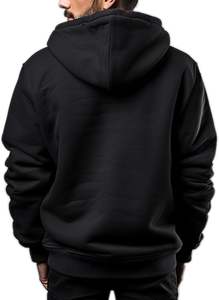 Manteaux chauds d'hiver à capuche doublés Sherpa avec fermeture éclair pour hommes, avec techniques brodées, vestes en polaire épaisse - Product Image 2