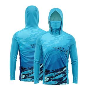 Ropa de pesca Ropa deportiva Impresión de sublimación Camisas CON CAPUCHA DE PESCA Rendimiento de manga larga UPF50 + Ropa de pesca transpirable - Product Image 1