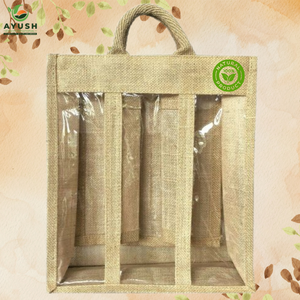 กระเป๋าใส่ขวดวิสกี้หรือกระเป๋าช้อปปิ้งทำจากปอกระเจา พร้อมตัวเลือกปรับแต่งได้สำหรับร้านขายไวน์และห้างสรรพสินค้า - Product Image 2