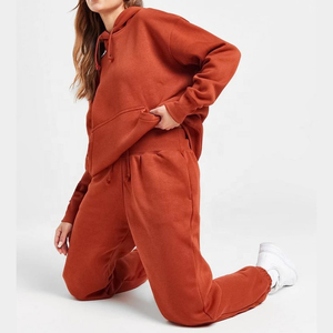Mujeres Fitness Media cremallera Sudaderas con capucha y Joggers Mujeres Color sólido Manga larga Chándales de gran tamaño para mujeres - Product Image 1