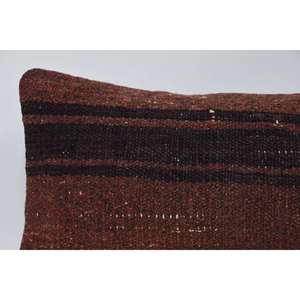 Oreiller Kantha en laine marron 12x48 pouces Technique tissée de conception à motifs vintage rustique - Product Image 2