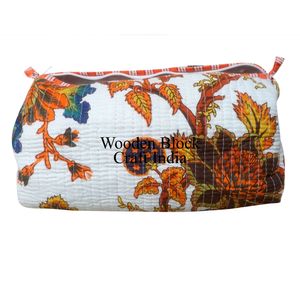 Elegante y Hermoso Set de Bolsas de Maquillaje Acolchadas 100% Algodón con Estampado Tropical, Organizador de Viaje, Bolsa Cosmética con Cierre, Venta al por Mayor - Product Image 6