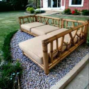 Precio a granel hecho a mano respetuoso con el medio ambiente bambú muebles al aire libre Patio jardín sofás muebles conjuntos al aire libre sofá seccional - Product Image 2