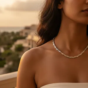 Collier chaîne tibétaine en argent, style classique, bijoux unisexe, alliage plaqué argent - Product Image 2