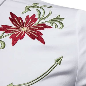 Venta caliente de manga larga de diseño único camisa bordada para hombres Venta caliente servicio OEM tamaño personalizado camisas bordadas para la venta - Product Image 5