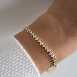 Diamant Hiphop Argent Sterling et Or Moissanite Lien Chaîne Bracelet Collier Élégant pour Elle Idée Cadeau Parfait - Product Image 1