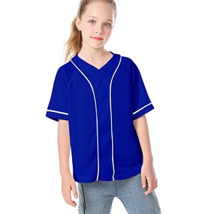 เสื้อยืดแขนสั้นฮิปฮอปทันสมัยสำหรับเด็กเสื้อเบสบอลขาวดำมีกระดุมเสื้อถักสำหรับผู้ชาย - Product Image 2