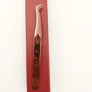 Pince à épiler professionnelle antistatique de haute qualité, personnalisable avec logo, rose doré, pour extensions de cils, en acier inoxydable - Product Image 6