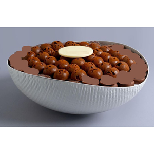 ชามโลหะเคลือบสีขาวทำด้วยมือชามเสิร์ฟขนมช็อคโกแลตตกแต่งแบบทันสมัยสำหรับงานแต่งงานงานปาร์ตี้ - Product Image 1