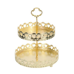 Vintage Gold Brass Polished 3 Tier <b>Cake</b> Stand Metal Leaf Shape Dessert Pastry Cupcake Server For <b>Wedding</b> Birthday Party - Product Image 5