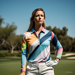 Full Print Button Down Polo Shirt Women High Quality Short Sleeve Golf Polo Shirt Ladies Printed 100% Polyester Polo T Shirts - Product Image 1