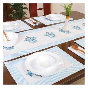 Tissu tissé organique 100% coton de haute qualité moderne en forme de rectangle Certificat GOTS facile à nettoyer Tapis de table de cuisine résistant à la chaleur - Product Image 2