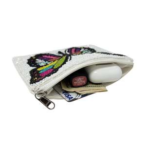 Bolso de Mano Bordado a Mano con Cuentas de Mariposa Vintage, Monedero Multicolor con Diseño de Insecto, Cierre de Cremallera, Unisex, Moderno, Regalo de Primavera, Venta al Por Mayor - Product Image 3