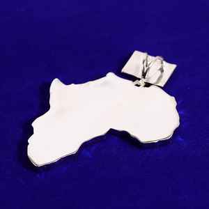 Superbe pendentif diamant Hip Hop Moissanite en argent 925 glacé carte de l'Afrique drapeau des États-Unis breloque Bling bijoux cadeau pour lui - Product Image 4