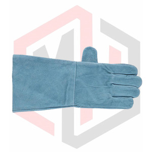 Gants de protection personnels verts/protection contre la chaleur en cuir de vache fendu de qualité supérieure prix de gros - Product Image 3