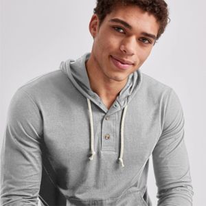 เสื้อมีฮู้ดผู้ชายสไตล์ Henley-สวมใส่สบายและทนทาน-เหมาะสำหรับชุดลำลองและกิจกรรม - Product Image 3