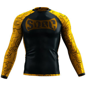 Personnalisé imprimé mma rash guard upf protection uv hommes combinaisons surf manches longues surf chemise rash guard bjj - Product Image 1