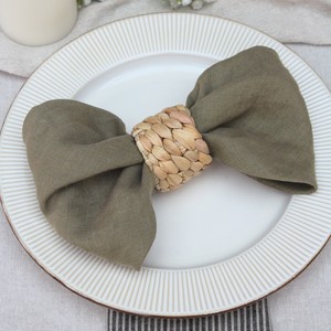 Ensemble de ronds de serviette en jacinthe d'eau naturelle meilleur choix mise en table anneaux de support décoratifs pour serviettes de table à manger - Product Image 5