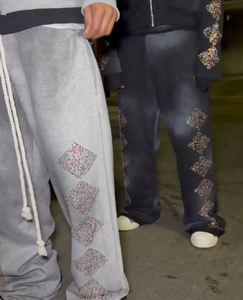 Bán buôn axit rửa Sweatpants Chất lượng cao của nam giới Sweatpants với túi biểu tượng tùy chỉnh mồ hôi quần cho nam giới - Product Image 5