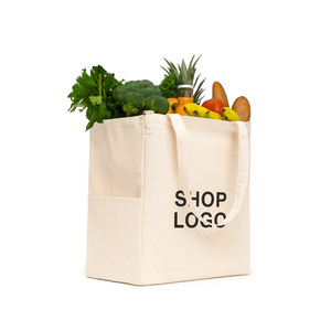 Cadeaux promotionnels Fourre-tout pliable Sac d'épicerie réutilisable en toile avec logo personnalisé - Product Image 2