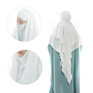 ชุดฮิญาบสำหรับผู้หญิงดูไบฮิญาบชุดฮิญาบแบบเรียบง่ายสีทึบ - Product Image 5