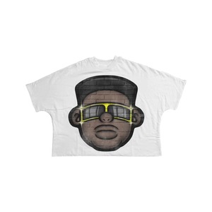 เสื้อยืดโอเวอร์ไซส์สำหรับผู้ชายเสื้อครอป Boxy ผ้าฝ้ายลายเครื่องบินเปล่า - Product Image 5