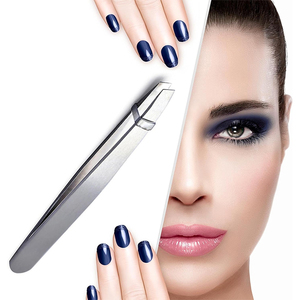 Pinces à épiler de qualité supérieure à pointe inclinée, finition Dall, en acier inoxydable, pour l'épilation et le rasage des poils, pour la beauté - Product Image 3