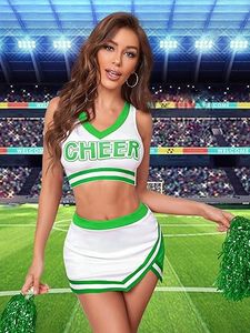 Chica Sexy Falda Mujer Barato disfraz de animadora bajo moq Cheer uniforme brillante diamantes de imitación traje de animadora - Product Image 4