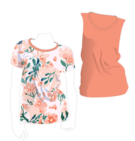 Kaos Batik Wanita Model Longgar 2023 Fashion V-Neck 3D Motif Kotak-Kotak Lengan Pendek Cetak Bunga Bertekstur Huruf Pelangi Patchwork