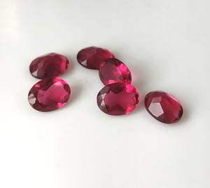 Tourmaline rose synthétique de haute qualité, pierre précieuse facettée en verre, taille ovale 3x5mm-20x30mm, effet de jeu de couleurs/feu pour la fabrication de bijoux - Product Image 5