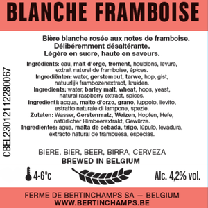 Bière Framboise Baril 20L Bertinchamps Blanche Framboise Bière Belgique Brasserie Locale Authentique 20 Litres Baril Bière Prix Fruité - Product Image 2