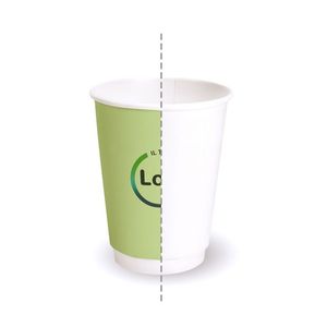 Gobelets en carton compostables à double paroi 250cc - Impression personnalisée en feuille d'or sur le fond - Product Image 2