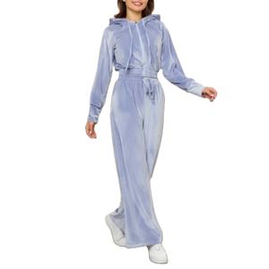 Ensemble de survêtement en molleton zippé 2 pièces élégant pour femmes et hommes, de haute qualité, pour l'hiver - Product Image 2