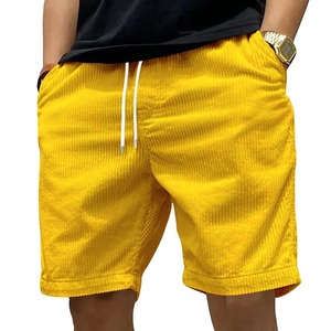 Ladiguard <b>Men</b> Casual Corduroy <b>Shorts</b> <b>Yellow</b> Apricot Beach <b>Shorts</b> Plus Size Male Drawstring Half Pants Sexy <b>Mens</b> Clothing - Product Image 5