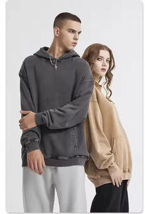 เสื้อฮู้ดผ้าฝ้าย100% มีฮู้ดของผู้ชาย GSM 420โลโก้100% ย้อนยุค - Product Image 4