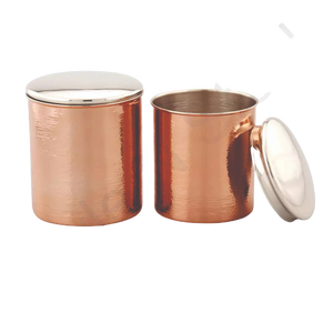 Recipiente de Color cobre de acero inoxidable, Juego de 2 uds., juego de recipientes de almacenamiento para usos en la cocina, diseño de martillado a precios bajos - Product Image 5