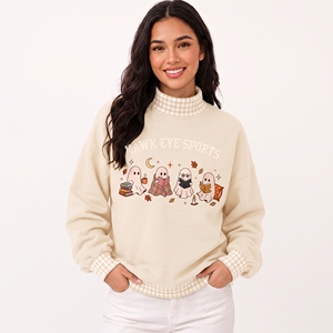 Custom Mockneck Cotton HeavyWeight <b>Jumper</b> Embroidered Soft <b>Fleece</b> Turtlenecks Crewneck Oversized Mock Neck Sweatshirt Women - Product Image 1