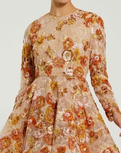 Elegante Vestido Largo de Satén con Cuentas, Cintura Natural, Mangas Largas y Patrón de Lentejuelas para Mujer, Ropa de Noche - Product Image 2