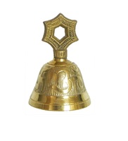 Campana con mango de madera Anillo de llamada Campana de mano de latón duradera moderna Con mango Campana de peón de metal en latón Elegante