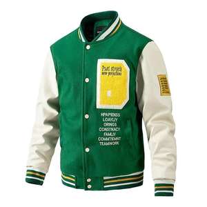 High Street <b>Men's</b> 100% Polyester Baseball <b>Jacket</b> Original <b>Flight</b> Pilot Letterman Design Camouflage Formal Crew Neck Coated - Product Image 4