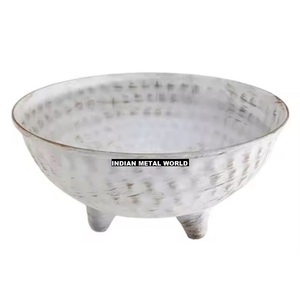 Design moderne, bol en métal blanc de qualité créative pour serveur de chocolat de mariage d'hôtel plat de service à dessert sucré à vendre - Product Image 1
