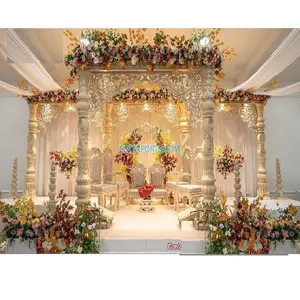 Heavenly Hindu Wedding Mandap in London Gorgeous Maharani Wooden Wedding Mandap Setup Traditional Designer Wooden Wedding Mandap