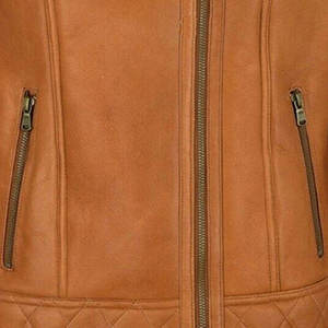 Custom <b>Men's</b> Brown Shearling Leather <b>Jacket</b> Faux Fur Lined Aviator B3 Bomber Winter Coat <b>Warm</b> Zip Up Motorcycle Outerwear - Product Image 6